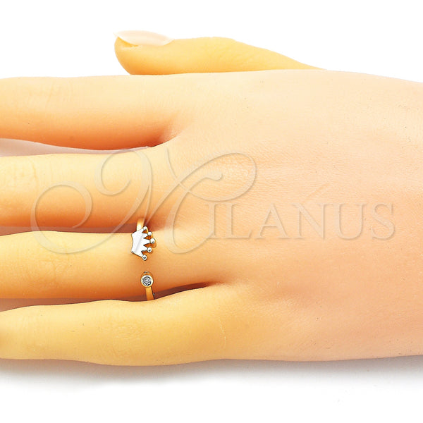 Gold Filled Ring — Multi Stone Ring Crown Design with White Cubic — alternate product view — SKU 150698 | Oro Laminado anillo — Multi Stone Ring Crown diseño with blanco Cubic — SKU 150698