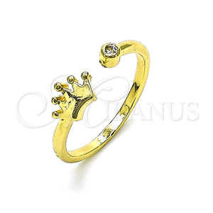 Gold Filled Ring — Multi Stone Ring Crown Design with White Cubic — main product view — SKU 150698 | Oro Laminado anillo — Multi Stone Ring Crown diseño with blanco Cubic — SKU 150698