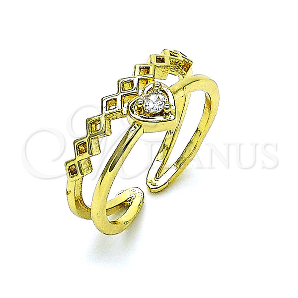 Gold Filled Ring — Multi Stone Ring Heart Design with White Cubic — main product view — SKU 150701 | Oro Laminado anillo — Multi Stone Ring corazón diseño with blanco Cubic — SKU 150701