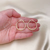 Oro Laminado Medium Hoop, Gold Filled Style Hollow Design, Diamond Cutting Finish, Golden Finish, 02.213.0439.30