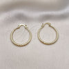 Oro Laminado Medium Hoop, Gold Filled Style Hollow Design, Diamond Cutting Finish, Golden Finish, 02.213.0439.30