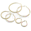 Oro Laminado Medium Hoop, Gold Filled Style Hollow Design, Diamond Cutting Finish, Golden Finish, 02.213.0439.30