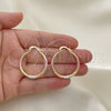 Oro Laminado Medium Hoop, Gold Filled Style Hollow Design, Diamond Cutting Finish, Tricolor, 02.213.0439.1.30