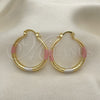 Oro Laminado Medium Hoop, Gold Filled Style Hollow Design, Diamond Cutting Finish, Tricolor, 02.213.0439.1.30