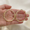 Oro Laminado Large Hoop, Gold Filled Style Hollow Design, Diamond Cutting Finish, Golden Finish, 02.213.0441.50