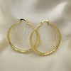 Oro Laminado Large Hoop, Gold Filled Style Hollow Design, Diamond Cutting Finish, Golden Finish, 02.213.0441.50