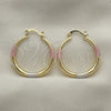 Oro Laminado Medium Hoop, Gold Filled Style Hollow Design, Diamond Cutting Finish, Tricolor, 02.213.0441.1.30 for wholesale, additional product view 6