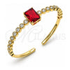 Oro Laminado Individual Bangle, Gold Filled Style with Garnet and White Cubic Zirconia, Polished, Golden Finish, 07.341.0039.1 (05 MM Thickness, One size fits all)
