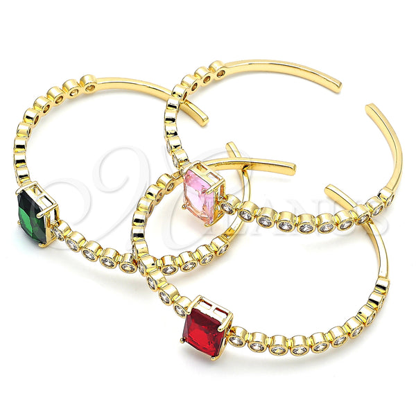 Gold Filled Jewelry — Individual Bangle with Garnet and White Cubic Zirconia — alternate product view — SKU 150722 | Oro Laminado joyería — Individual Bangle with Garnet and blanco Cubic Zirconia — SKU 150722