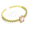 Oro Laminado Individual Bangle, Gold Filled Style with Pink and White Cubic Zirconia, Polished, Golden Finish, 07.341.0039.2 (05 MM Thickness, One size fits all)