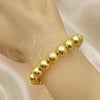 Oro Laminado Fancy Bracelet, Gold Filled Style Ball Design, Polished, Golden Finish, 03.341.0192.08 (10 MM Thickness, 8 Inches Length)