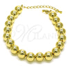 Oro Laminado Fancy Bracelet, Gold Filled Style Ball Design, Polished, Golden Finish, 03.341.0192.08 (10 MM Thickness, 8 Inches Length)
