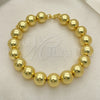 Oro Laminado Fancy Bracelet, Gold Filled Style Ball Design, Polished, Golden Finish, 03.341.0192.08 (10 MM Thickness, 8 Inches Length)