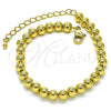 Oro Laminado Fancy Bracelet, Gold Filled Style Ball Design, Polished, Golden Finish, 03.341.0193.07 (06 MM Thickness, 7 Inches Length)