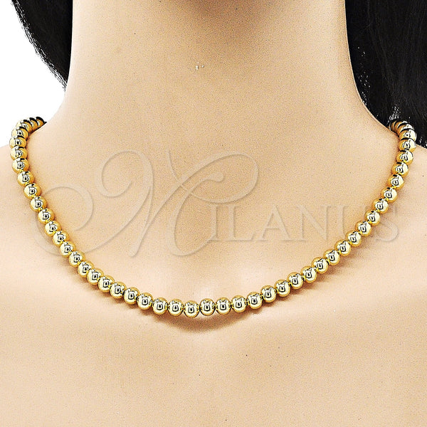 Gold Filled Bracelet — Necklace and Bracelet Ball Design Polished 06. — alternate product view — SKU 150736 | Oro Laminado brazalete — Necklace and Bracelet Ball diseño pulido 06. — SKU 150736