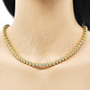 Oro Laminado Necklace and Bracelet, Gold Filled Style Ball Design, Polished, Golden Finish, 06.341.0006