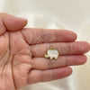 Oro Laminado Fancy Pendant, Gold Filled Style Elephant Design, with White Mother of Pearl, Polished, Golden Finish, 05.341.0056