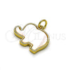 Oro Laminado Fancy Pendant, Gold Filled Style Elephant Design, with White Mother of Pearl, Polished, Golden Finish, 05.341.0056