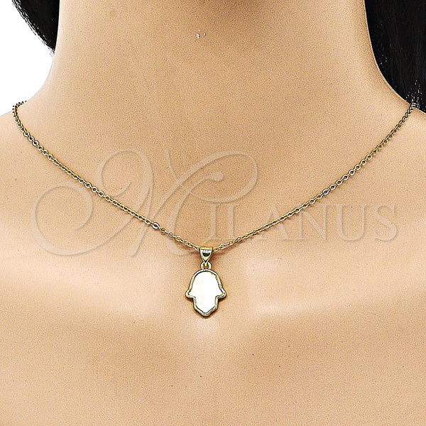 Gold Filled Pendant — Fancy Pendant Judaica and Hand of God Design — alternate product view — SKU 150758 | Oro Laminado dije — elegante Pendant Judaica and Hand of God diseño — SKU 150758