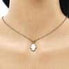 Oro Laminado Fancy Pendant, Gold Filled Style Hand of God Design, with White Mother of Pearl, Polished, Golden Finish, 05.341.0058
