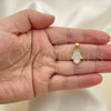 Oro Laminado Fancy Pendant, Gold Filled Style Hand of God Design, with White Mother of Pearl, Polished, Golden Finish, 05.341.0058