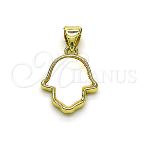 Gold Filled Pendant — Fancy Pendant Judaica and Hand of God Design — main product view — SKU 150758 | Oro Laminado dije — elegante Pendant Judaica and Hand of God diseño — SKU 150758