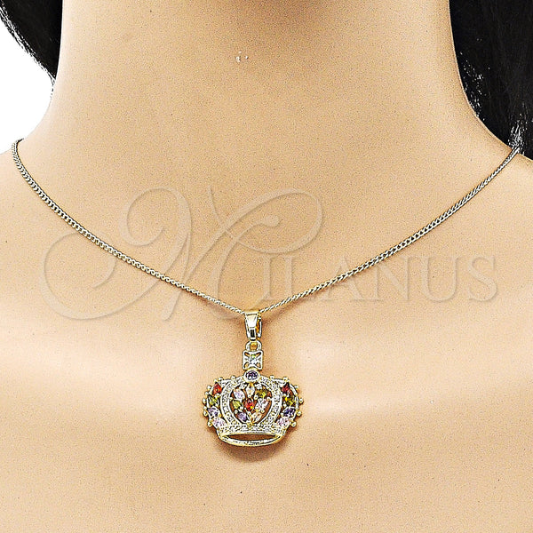 Gold Filled Ring — Earring and Pendant Adult Set Crown Design with — alternate product view — SKU 150775 | Oro Laminado anillo — Earring and Pendant Adult Set Crown diseño with — SKU 150775