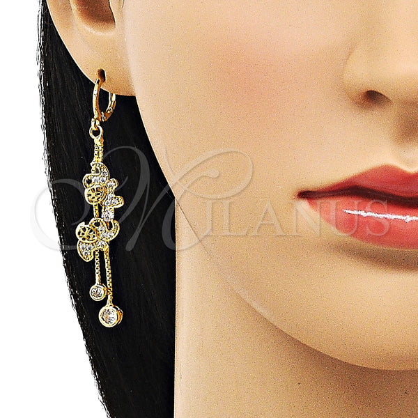 Gold Filled Ring — Long Earring Elephant and Box Design with White — alternate product view — SKU 150804 | Oro Laminado anillo — Long Earring Elephant and Box diseño with blanco — SKU 150804