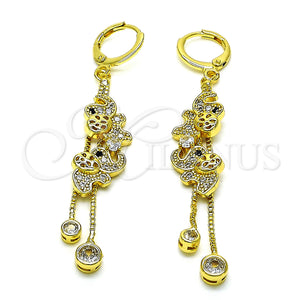 Gold Filled Ring — Long Earring Elephant and Box Design with White — main product view — SKU 150804 | Oro Laminado anillo — Long Earring Elephant and Box diseño with blanco — SKU 150804