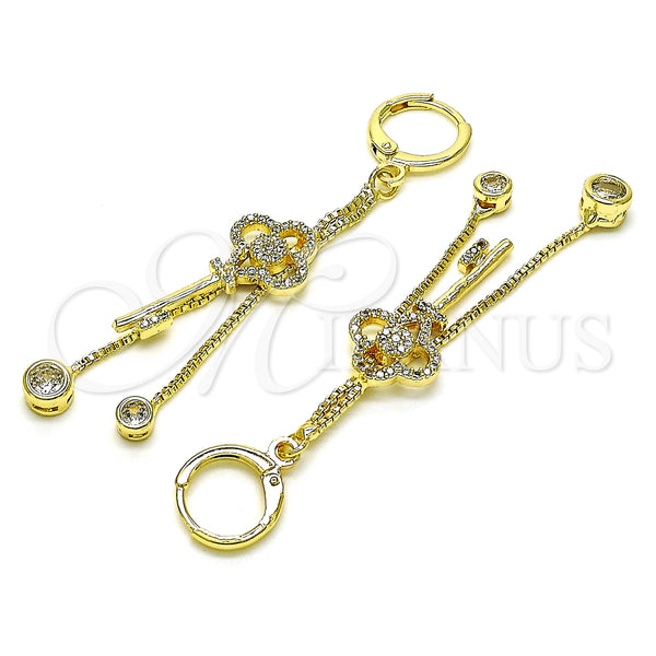 Gold Filled Ring — Long Earring key and Box Design with White — alternate product view — SKU 150805 | Oro Laminado anillo — Long Earring key and Box diseño with blanco — SKU 150805
