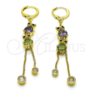 Gold Filled Ring — Long Earring Owl and Box Design with Amethyst — main product view — SKU 150808 | Oro Laminado anillo — Long Earring Owl and Box diseño with Amethyst — SKU 150808
