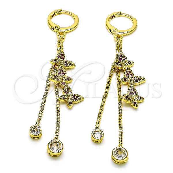 Gold Filled Ring — Long Earring Butterfly and Box Design with Ruby — main product view — SKU 150810 | Oro Laminado anillo — Long Earring Butterfly and Box diseño with Ruby — SKU 150810