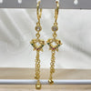 Oro Laminado Long Earring, Gold Filled Style Star and Heart Design, with Multicolor and White Cubic Zirconia, Polished, Golden Finish, 02.316.0092.1