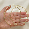 Oro Laminado Extra Large Hoop, Gold Filled Style Diamond Cutting Finish, Golden Finish, 02.213.0238.80