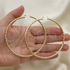 Oro Laminado Extra Large Hoop, Gold Filled Style Diamond Cutting Finish, Golden Finish, 02.213.0245.1.80