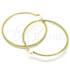 Oro Laminado Extra Large Hoop, Gold Filled Style Diamond Cutting Finish, Golden Finish, 02.213.0245.1.80