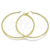 Oro Laminado Extra Large Hoop, Gold Filled Style Diamond Cutting Finish, Golden Finish, 02.213.0245.1.80