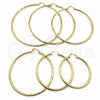 Oro Laminado Extra Large Hoop, Gold Filled Style Diamond Cutting Finish, Golden Finish, 02.213.0245.1.80