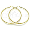 Oro Laminado Extra Large Hoop, Gold Filled Style Diamond Cutting Finish, Golden Finish, 02.213.0246.1.80