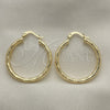 Oro Laminado Medium Hoop, Gold Filled Style Hollow Design, Diamond Cutting Finish, Golden Finish, 02.213.0254.1.30