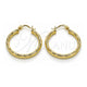 Argolla Mediana 02.213.0254.1.30 Oro Laminado, Diseño de Hueco, Diamantado, Tono Dorado