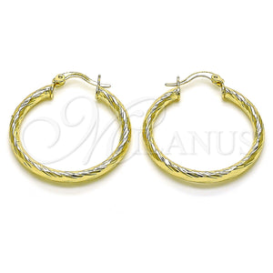Gold Filled Hoop Earrings — Medium Hoop Hollow Design Diamond Cutting 02. — main product view — SKU 150834 | Oro Laminado aretes de aro — Medium Hoop Hollow diseño Diamond Cutting 02. — SKU 150834