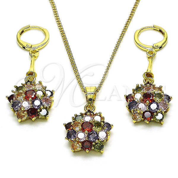 Gold Filled Ring — Earring and Pendant Adult Set Flower Design with — alternate product view — SKU 150850 | Oro Laminado anillo — Earring and Pendant Adult Set flor diseño with — SKU 150850