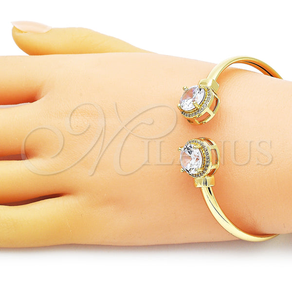 Gold Filled Jewelry — Individual Bangle with White Cubic Zirconia and White — alternate product view — SKU 150855 | Oro Laminado joyería — Individual Bangle with blanco Cubic Zirconia and blanco — SKU 150855