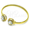 Oro Laminado Individual Bangle, Gold Filled Style with White Cubic Zirconia and White Micro Pave, Polished, Golden Finish, 07.381.0001 (05 MM Thickness, One size fits all)