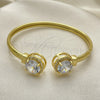 Oro Laminado Individual Bangle, Gold Filled Style with White Cubic Zirconia and White Micro Pave, Polished, Golden Finish, 07.381.0001 (05 MM Thickness, One size fits all)