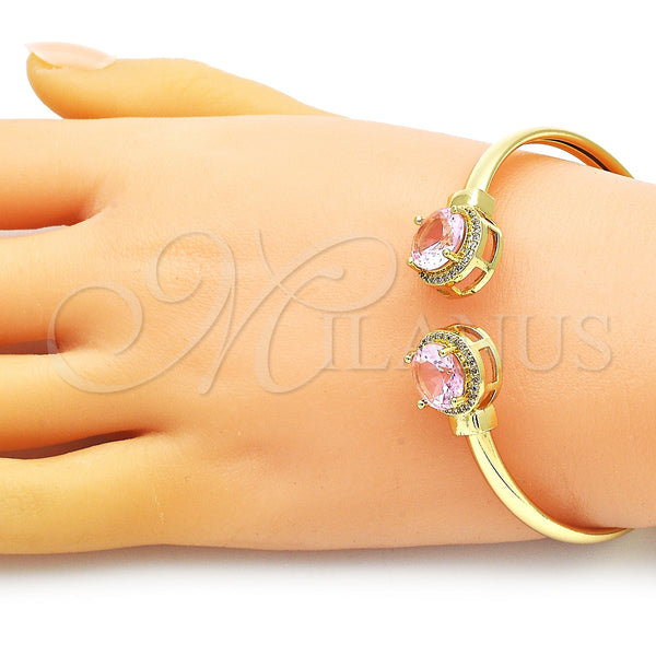 Gold Filled Jewelry — Individual Bangle with Pink Cubic Zirconia and White — alternate product view — SKU 150857 | Oro Laminado joyería — Individual Bangle with Pink Cubic Zirconia and blanco — SKU 150857