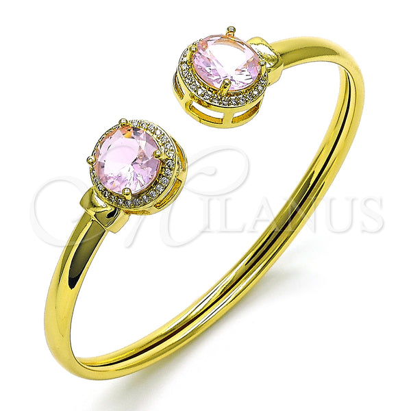 Gold Filled Jewelry — Individual Bangle with Pink Cubic Zirconia and White — main product view — SKU 150857 | Oro Laminado joyería — Individual Bangle with Pink Cubic Zirconia and blanco — SKU 150857