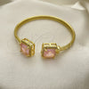Oro Laminado Individual Bangle, Gold Filled Style with Pink Cubic Zirconia and White Micro Pave, Polished, Golden Finish, 07.381.0002.2 (05 MM Thickness, One size fits all)