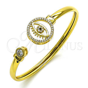 Gold Filled Jewelry — Individual Bangle Evil Eye Design with White and — main product view — SKU 150876 | Oro Laminado joyería — Individual Bangle Evil Eye diseño with blanco and — SKU 150876